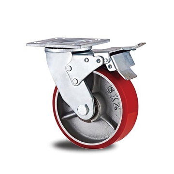 Heavy Duty PU with Iron Total Brake Casters