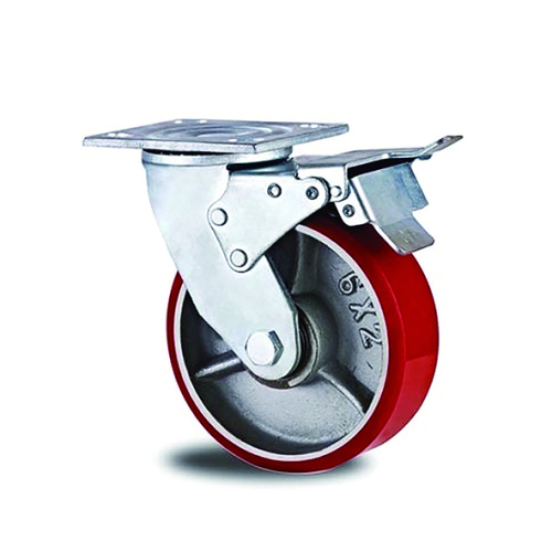 Heavy Duty PU with Iron Total Brake Casters