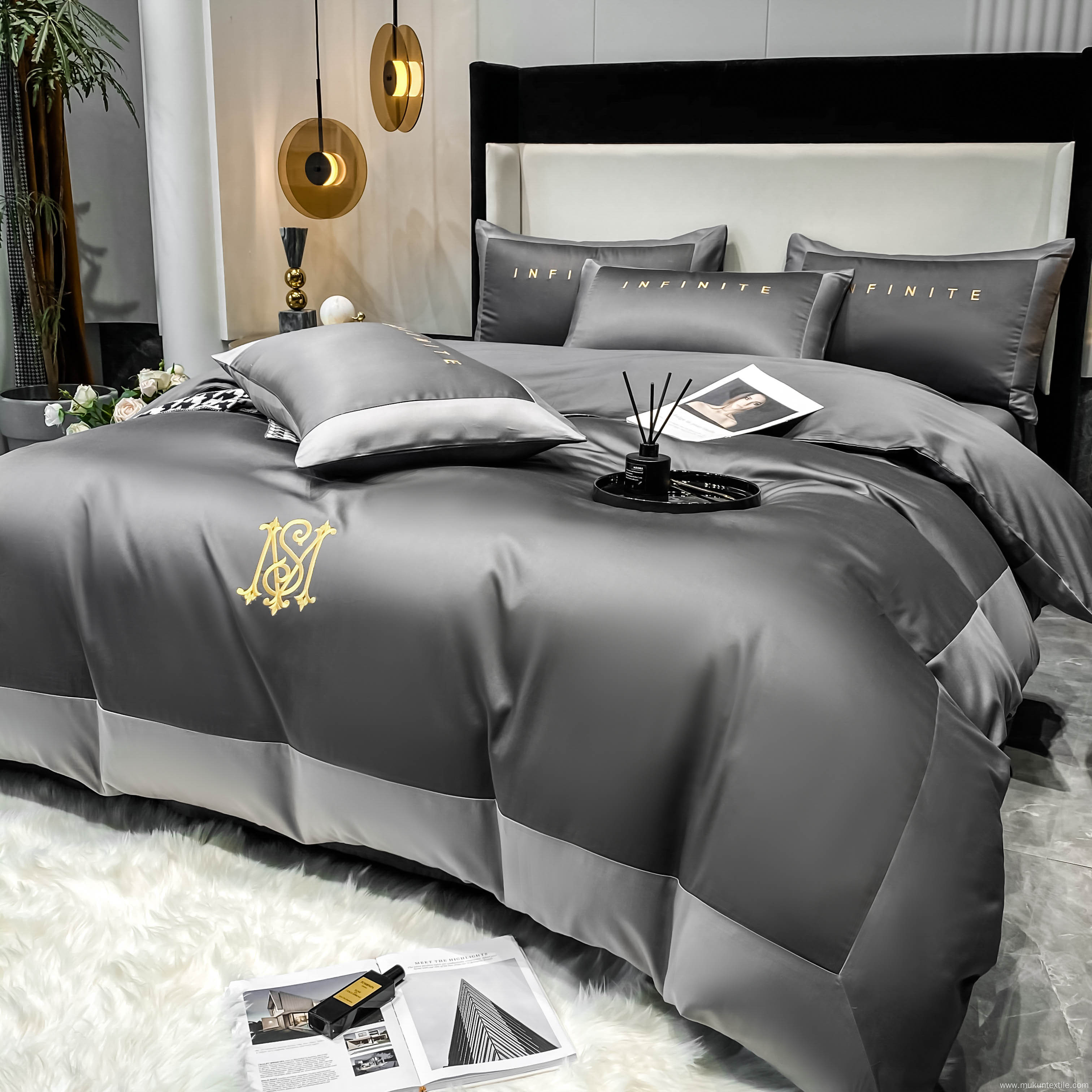 embroidery quality comforter king size cotton bedding set
