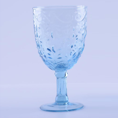 Vaso y cáliz de vidrio Highball azul bebé