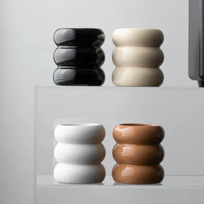 Nordic Indoor Home Decor: Ceramic Candle Containers & Aromatherapy Cups