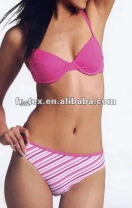 Sexy Bikini, Solid Top and Printed Bottom