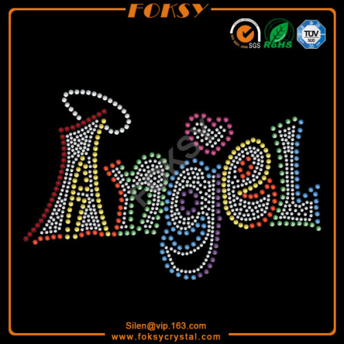 Colorful Angel rhinestone transfers motif wholesale