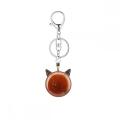 Гемемстоун -кошка форма хрустальный камень натуральный камень сумки животного шарм ключ цепь Quartz Jasper Key Кольцо для годовщины подарок