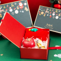 Custom Printed Green Christmas Gift Box with Ribbon