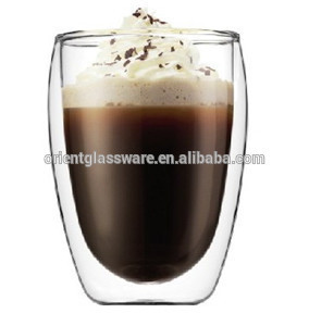 300ml double wall glass coffee mug