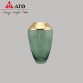 Дизайн золотой ободок стеклянный ваза круглый стеклянный ваза