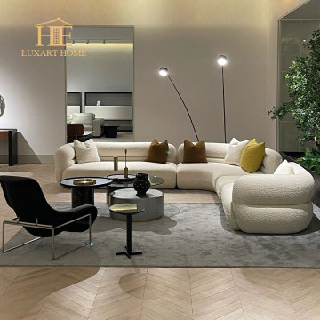 Modern Style Light Luxury Lambskin sectional sofa for Living Room
