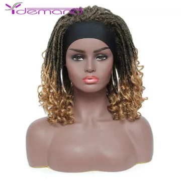 Headband Faux Locs Braided Wig Long Curly Crochet Twist Braid Locs Wig For Afro Women Synthetic Wigs Dreadlock Y Demand