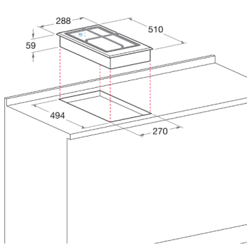 Gas Hob 2 Burner in Stainless Steel