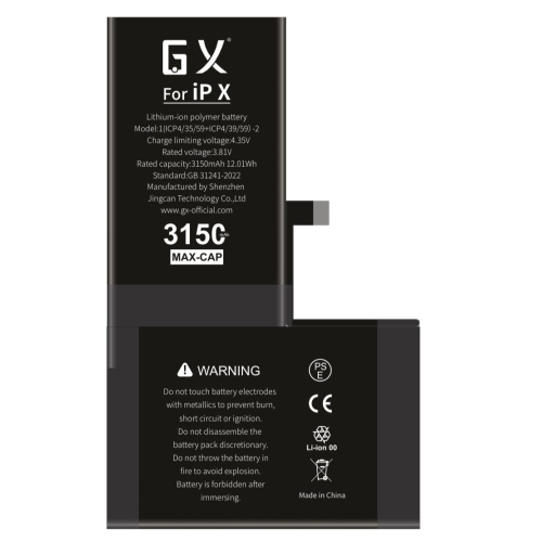 GX az Apple X -hez, nagy kapacitású akkumulátorral