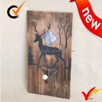 Decorative wooden photo frame with wall hook