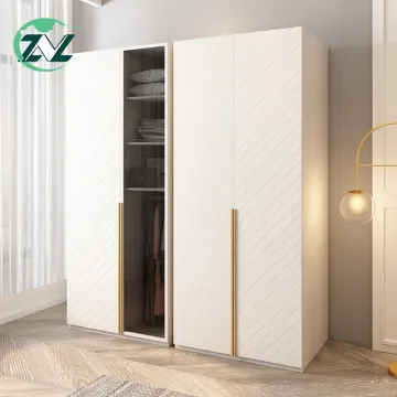 Bedroom Furniture Glass Door Wooden Wardrobe Clothes Cabinet