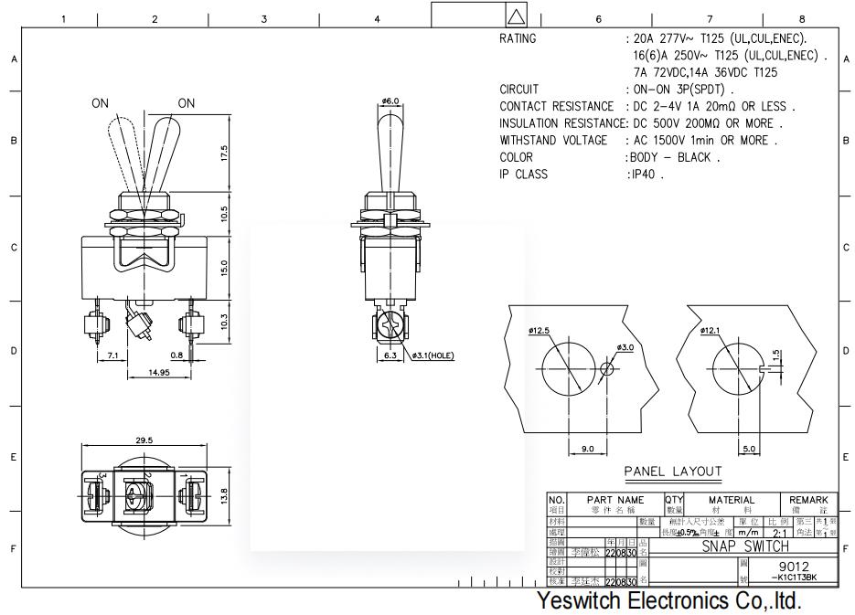 toggle switch on on