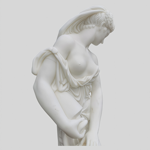 Elegant White Marble Female Figure Decorative Statue