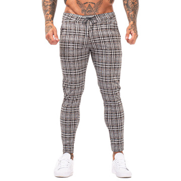 Wholesale Fashion Slim Plaid Knitted Pants for Men