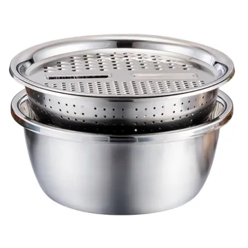 OEM Stainless Steel Grater and Strainer Bowl Set for Fruits and Vegetables