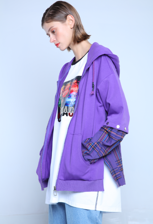 CONTRASTING CHECK FABRIC ON BACK