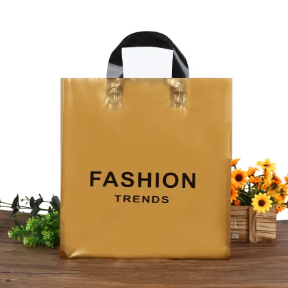 HDPE Single Layer Plastic Bags with Your Logo: Custom Plastic Handle Shopping Bags