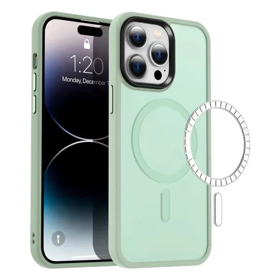 Translucent Shockproof TPU Magnetic Wireless Charging Case for iPhone 12/13/14/15 Pro Max Plus