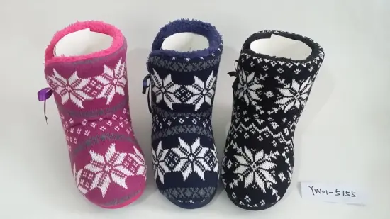 indoor shoes warm printing ladies boots