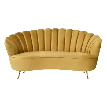 Modern R1 Navy Blue Velvet Sofa Set with Button Tufting