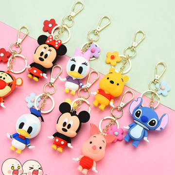 Disney Children Doll Pendatn Mickey Mouse Donald Duck Keychain Bag Pendant Small Gift Bag Flowers Key chain Event souvenirs