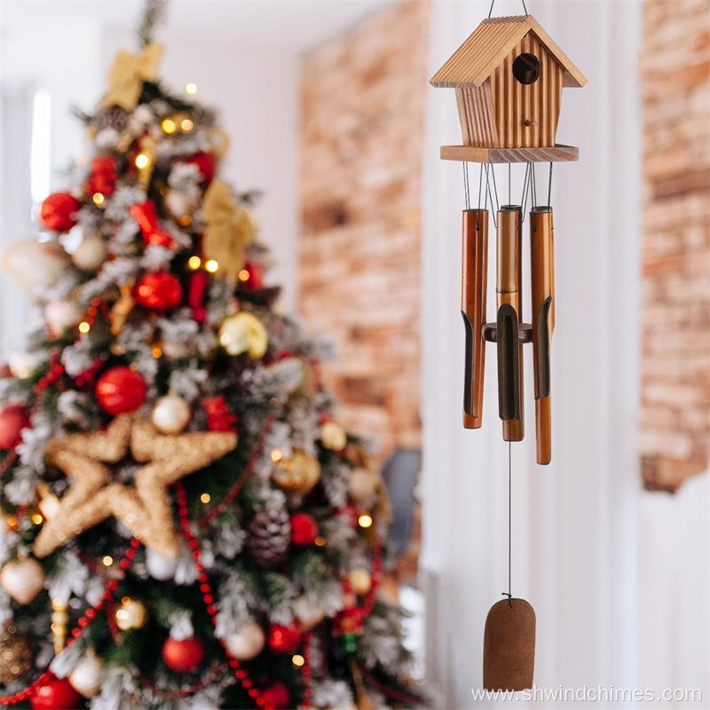 Birdhouse Wind Chimes for Outdoor Yard and Garden Decor