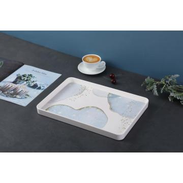 plastic rectangular serving tray with print