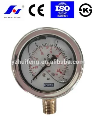 high quality wika en837-1oil filled pressure gauge