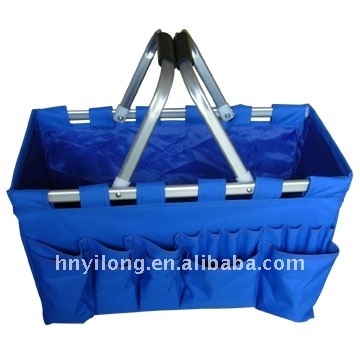 Foldable supermarket shopping basket
