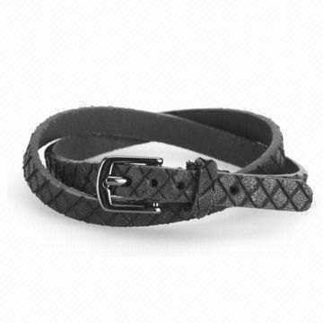 Women's leather bracelets, black