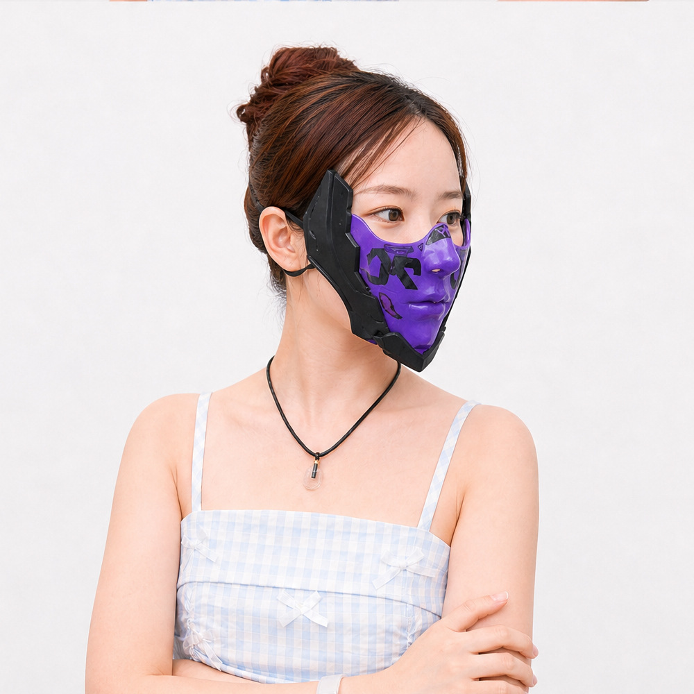 Techwear Humanoid Half Face Party Mask