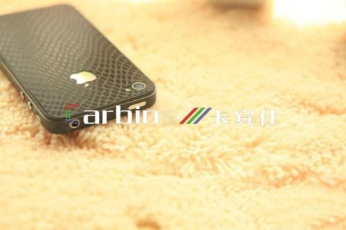 Full Set Black Snake Skin Sticker For iPhone 4,4S,5