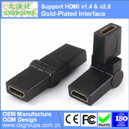 HDMI Female to HDMI Female Gold-Plated Adapter Converter (360 Angle Rotating v1.4 & v2.0 3D) For HDTV For DVD