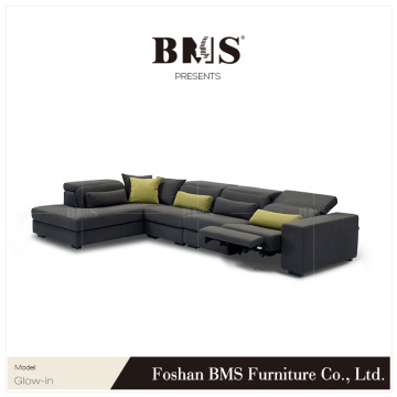 BMS hot sell corner fabric sofa with recliner /Living room