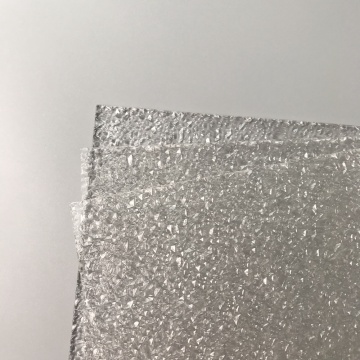 Striped acrylic sheet with crushed ice texture