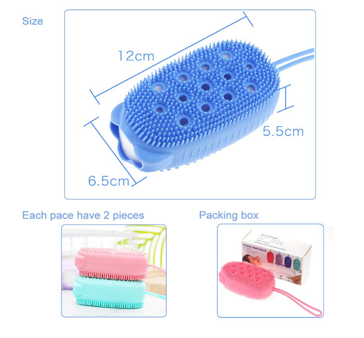 Silicone Bath Brush Sponge Scrubber