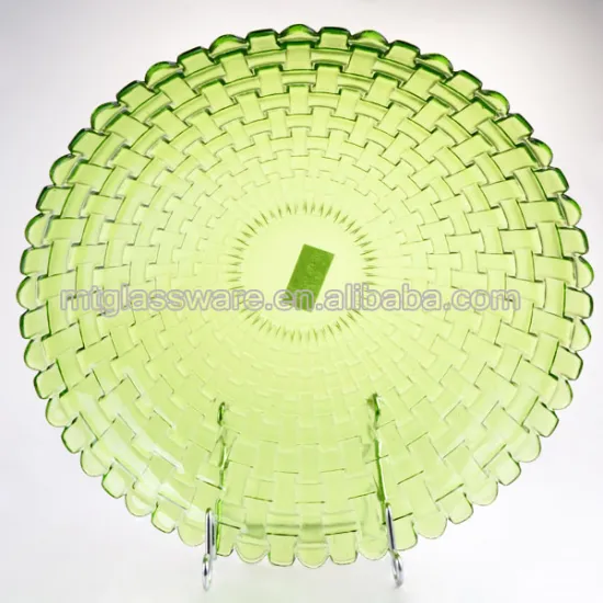 cheap crystal glass beaded woven charger plates