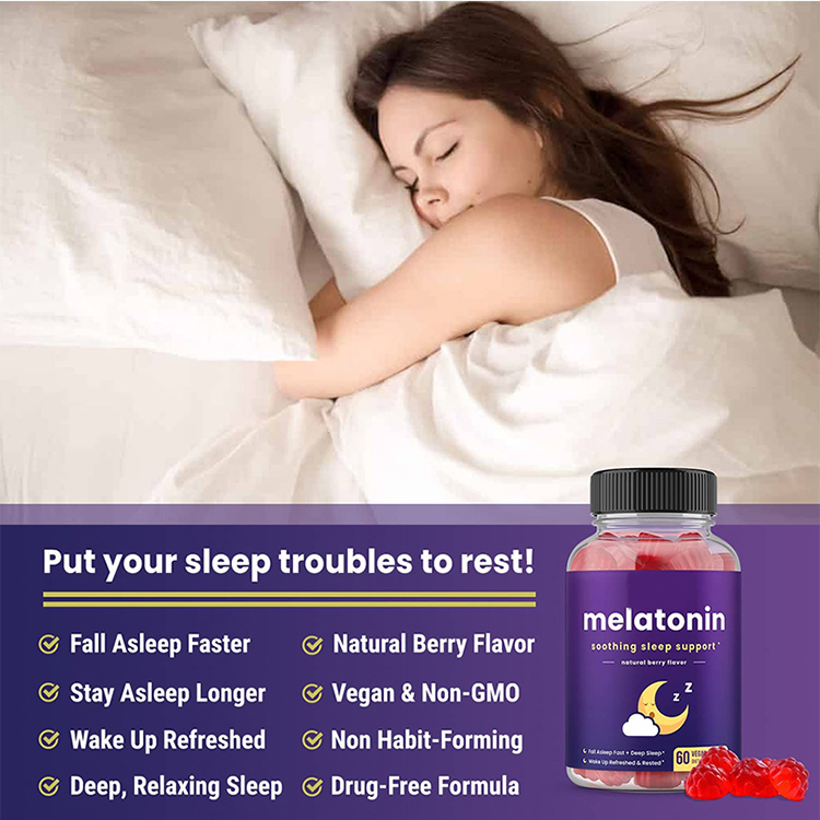 Private Label Free Sample Fall Asleep Faster Sleep Aid Better Sleep Melatonin Gummies4