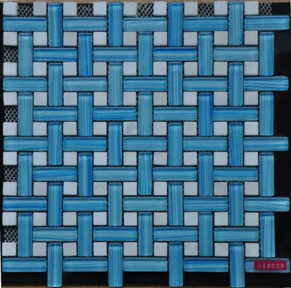 Sky Blue and white net mosaic