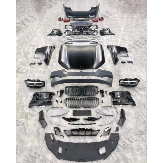 BMW 7 Series G11 G12 2016-2018 to 2019-2022 Upgrade Kit - Front & Rear Bumpers, Grille, and Auto Lamps