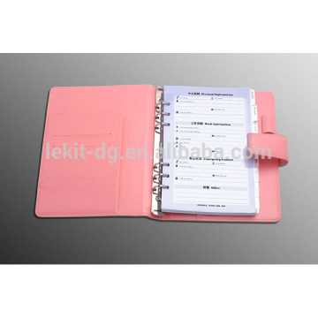 custom a5 pink leather organizer
