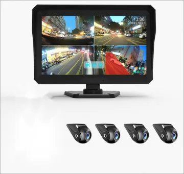 24V HD Night Vision Semi-Trailer Four-Way Monitoring Truck Driving Recorder with BSD Blind Spot Warning and Anti-Theft Oil