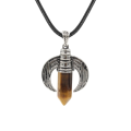 Hexagon Pendant Necklace in The Shape of Bull Horn