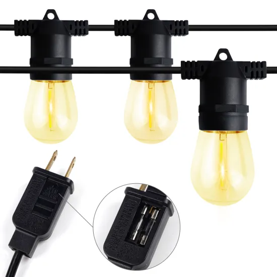 Factory Price ETL Certified 120V US Plug 48FT Connectable S14 Edison Bulb String Light for Outdoor Patio
