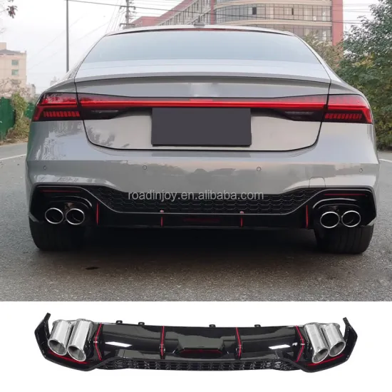 RS7 Style Body Kit Rear Diffuser for Audi A7 2019-2022 - GROSS BLACK Rear Bumper Lip