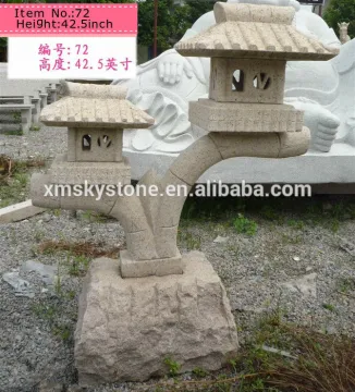 item72 double outdoor garden stone lanterns