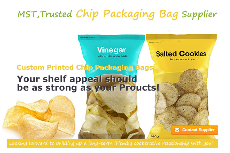 Laminated Aluminum Foil Side Seal Compostable Chips Bag