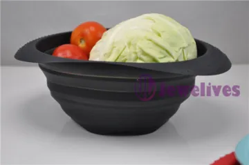 Black Collapsible Silicone Pasta Baskets,noodle Strainer 